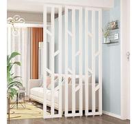 Separador de habitación ajustable de piso a techo, Ele Partit Sn para pasillos, cafeterías y hoteles, decoración de rejilla de columna, color blanco (86.75 pulgadas de alto)