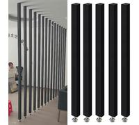 Separador de habitación colgante ajustable de madera con columnas de laminilla, paquete de 10 (70240 cm de altura, 27.5 pulgadas/2.5 pies) para sala de estar, pasillo, entrada, restaurante