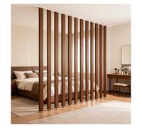 Separador de habitación de listones de madera de suelo a techo, partición de pared ajustable con estantes para entrada de 125 cm, elegante y funcional separador de espacio