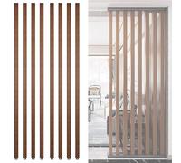 Separador de habitación de listones de madera independiente, moderno de piso a techo para decoración de oficina y restaurante, 70-230 cm de alto, paquete de 8 (84 pulgadas) - Solución de entrada