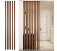 Separador de habitación de listones de madera, pantalla divisoria de suelo a techo para sala de estar, oficina y restaurante, columna decorativa hueca moderna (5 piezas de 160 cm)