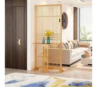 Separador de habitación de madera moderno independiente con estantes y mesa para oficina, hogar y restaurante (72 x 33 x 183 cm)