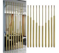Separador de habitación de metal ajustable, pantalla de privacidad de suelo a techo, división de pared personalizable, solución de separación sin perforaciones, 10 piezas, 82.6 pulgadas de altura