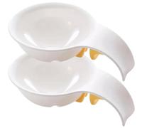 Separador de huevos de 2 uds, separador de yema de huevo de plástico en forma de aro de baloncesto blanco con mango, utensilio de cocina Extractor de tamiz, yema