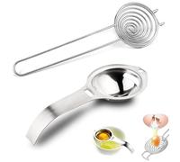 Separador de Huevos, Separador de Huevos de Acero Inoxidable, Separador de Yemas y Claras, Separador de Yemas con Mango, Separador de Huevos, Separador de Claras de Cocina, Ambos Tipos