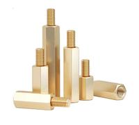Separador de latón hexagonal M2 M2.5 M3 M4 M5 M6, tornillo espaciador de cobre, rosca macho hembra, pilar PCB, columna, espaciador de placa base de computadora(14mm(10pcs),M3)
