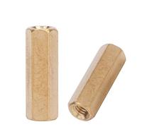 Separador de latón M3 2 - Separadores de latón para placa base, tuercas hexagonales de acoplamiento para placa base, separadores hexagonales de latón con múltiples longitudes desde (M3*15(100 piezas