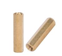 Separador de latón M3 2 - Separadores de latón para placa base, tuercas hexagonales de acoplamiento para placa base, separadores hexagonales de latón con múltiples longitudes desde (M3*20 (100 piezas
