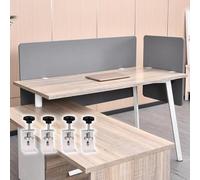 separador de mesa oficina 2 paneles de privacidad de PET for debajo del escritorio, la abrazadera es for mesas con grosores de entre 1,5 cm (0,6 pulgadas) y 5,5 cm (2,2 pulgadas)(100+50CM/39.4+19.7IN)