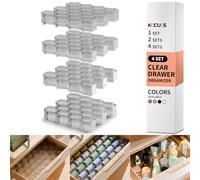 Separador de nido de abeja ajustable organizador de cajones divisor para ropa interior cinturón bufanda calcetines organizador (gris (4 piezas)