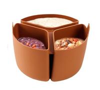 Separador de olla lento, forro de silicona reutilizable de olla lenta, divisor de olla plegable de 3 compartimentos, accesorios de cocina resistentes al calor para cocinar en vacaciones