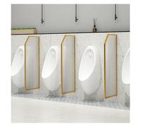 Separador de orinal para hombre, divisor de inodoro montado en la pared, dorado, 2 piezas, pantalla de baño para escuelas, centros comerciales y hoteles, panel de protección de orinal duradero