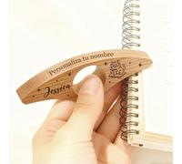 Separador de Páginas de Madera Personalizado - Accesorio de Lectura con Forma de Pulgar, Regalo Único para Amantes de los Libros (Versión con temática de estrellas)