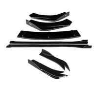 Separador De Parachoques Delantero Coche, Alerón Labio, Extensiones Faldones Laterales, Accesorios Ángulo Envoltura Trasera para RS6 A6 2013-2018(Gloss Black)