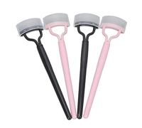 Separador de pestañas Dientes de Acero Inoxidable Cepillo portátil Defintor de pestañas con Cubierta de Peine 4 Piezas de Color Rosa Negro para Maquillaje de Belleza