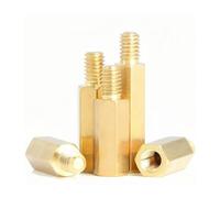 Separador de placa base de latón hexagonal macho y hembra, rosca M2,5, M3 y M4 de 6 mm, espárrago roscado for bastidor de placa, espaciador de columna de PCB, tornillo(4mm (30pcs),M3(thread 6mm))