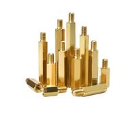 Separador de placa base hexagonal de latón, macho-hembra, M4, M5, M6, M8, soporte de PCB hexagonal, espaciador de columna, tornillo, perno, 2-10 piezas(25mm,M6 (Head 8mm))