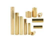 Separador de placa base latón hueco hexagonal hembra, soporte PCB, tornillos espaciadores hexagonales, pernos for montaje en rack, columna M2 .5 M3 M4 M5 M6