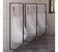 Separador de privacidad para orinario de pared con accesorios de acero inoxidable, deflector de inodoro para restaurantes y uso público