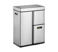 Separador de residuos con sensor, acero inoxidable EKO, capacidad 30+15+15 l