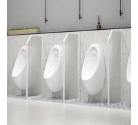 Separador de urinario Masculino de Montaje en Suelo - Mampara de baño de Vidrio Templado para centros comerciales, hoteles y Bares - 4 Piezas de Separador de urinario Blanco para m