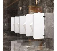Separador de urinario montado en pared de HPL impermeable, mampara de privacidad para baños públicos, hoteles, escuelas(White (Rounded),1pc)