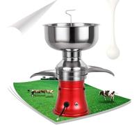 Separador eléctrico de crema de leche de 5 litros, 9800-11000 RPM, rojo | Procesamiento de 50 l/h con piezas de aluminio y acero inoxidable para leche cruda de vaca, cabra y oveja
