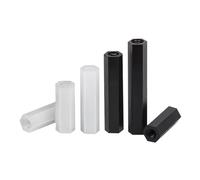 Separador hembra a hembra hexagonal de nailon, 20/50 Uds., M2, M2.5, M3, M4, M5, espaciador PCB de rosca hexagonal de plástico negro/blanco(White,30mm,M2.5 (50pcs))