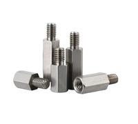 Separador hexagonal de acero inoxidable, M4, M5, M6, M8, M10, PCB, montaje de placa base de ordenador, pernos espaciadores de fijación(M5x12-8mm-20pcs)