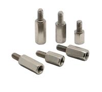 Separador hexagonal de acero niquelado M2 M2.5 M3 M4, espaciador macho, rosca métrica, perno prisionero de pilar de montaje de placa base PCB hexagonal(9mm)