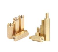 Separador hexagonal de cobre M2, M2.5, M3, M4 y M5 for placas de circuito impreso y placas base de ordenador. Perno roscado for pilares de soporte.(Female female,12MM_M3 10PCS)