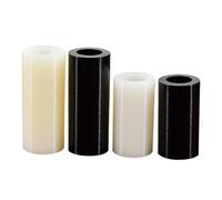 Separador hueco de nailon ABS blanco y negro M3 M4, sin rosca, arandela redonda, soporte for placa base PCB(Black,18MM (100PCS)_M4.2 (OD7))