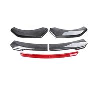 Separador Labios Parachoques Delantero Plástico ABS Ajustable Universal, 4 O 5 Piezas, Divisor Labios Pato, Kit Carrocería De Alerón De Barbilla Spoiler Parachoques Delantero(5pc Carbon Red Round1)