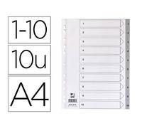 Separador Numerico Q-Connect Plastico 1-10 Juego De 10 Separadores Din A4 Multitaladro
