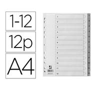 Separador numerico q-connect plastico 1-12 juego de 12 separadores din a4 multitaladro - KF01917