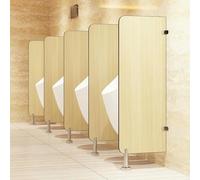 Separador público para orinal, montado en el suelo con código de esquina, 2 piezas de madera, acero inoxidable, ideal para baño o hotel