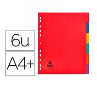 Separador q-connect cartulina brillo juego de 6 separadores din a4+ multitaladro - KF15408