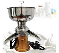 Separadora eléctrica de crema de leche fresca, máquina centrífuga profesional for crema, separadora de nata, máquina separadora de leche y mantequilla for leche de vaca (50 l/h)(Yellow)