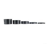 Separadores Auriculares Bici 28.6mm Carbono 5pcs Separadores | Negro mate elegante, para resistencia , sin para movimiento, ideal montaña y ruta, 5 grosores