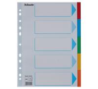 Separadores Cartón Multicolor 5 Pestañas En Blanco A4