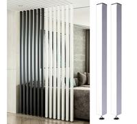 Separadores de ambientes Ajustables de Listones de Madera - Paquete de 2, mamparas de Oficina de 71-203 cm y Elegantes Pantallas de privacidad para Uso en el hogar y la Oficina.