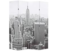 Separadores de ambientes - Separador plegable de habitación 160 x 170 cm, New York by Day, blanco y negro