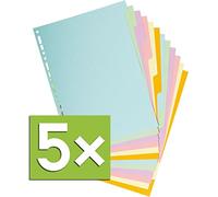 Separadores de archivador Forever de cartón reciclado, A4, 12 pestañas, 12 Tabs, Pastel, 5