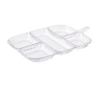 Separadores de bandeja para servir, bandeja para servir condimentos, bandeja para aperitivos, platos separados de frutas y verduras de 5 rejillas, bandeja separada para alimentos vegetales para