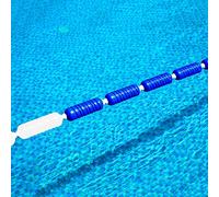 Separadores de carriles para piscinas, kit de boyas flotantes de seguridad azules y blancas para dividir piscinas enterradas en zonas de aguas profundas y playas poco profundas, 10/20 pies, 24/30/33