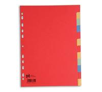 Separadores de cartón Oxford. 12 pestañas y 4 colores. A4.