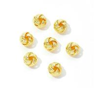 Separadores de cuentas chapados en oro auténtico de 18 quilates, cuentas redondas, accesorios para pulseras, separadores de metal, suministros para bisutería DIY (chapados en oro auténtico de 18 qui