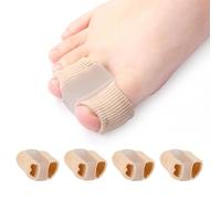 Separadores de dedos de 4 piezas, corrección de doble orificio para dedos superpuestos, separadores de silicona para el dedo gordo con 2 presillas, separadores para hallux valgus, mujeres y hombres