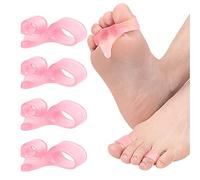 Separadores de dedos de gel, 2 pares de correctores de dedos grandes, separadores de dedos pequeños, separadores de dedos grandes, doble bucle, dedos superpuestos, mangas enderezadoras para