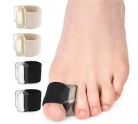 Separadores de dedos de gel y correctores de juanetes, 2 pares de fundas elásticas para dedos de los pies, enderezadores de dedos grandes, para alineación de dedos, alivio del dolor (L)